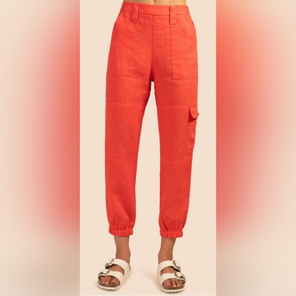 TRINA TURK OUT OF OFFICE DIVERSION LINEN PANTS. - Picture 2 of 11